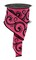 Brilliance 2.5" Hot Pink and Black Filigree Glitter Swirl Wired Ribbon, 10 Yards for Christmas Bows, Wreaths, Gift Wrap, Crafts and Decorations